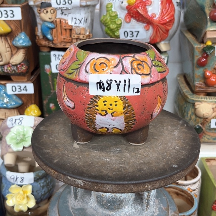 紫砂花盆粗陶材质多肉花盆