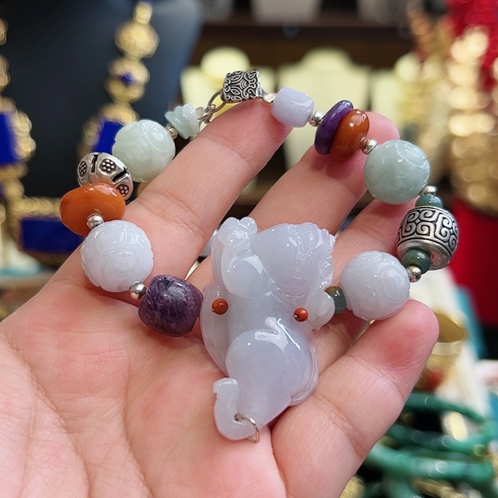 翡翠手链未镶嵌古风