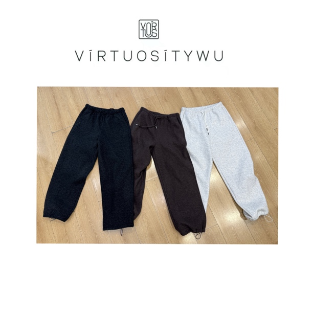 【小火炉】舒服软糯松紧系带藏肉加厚绒宽束脚休闲裤