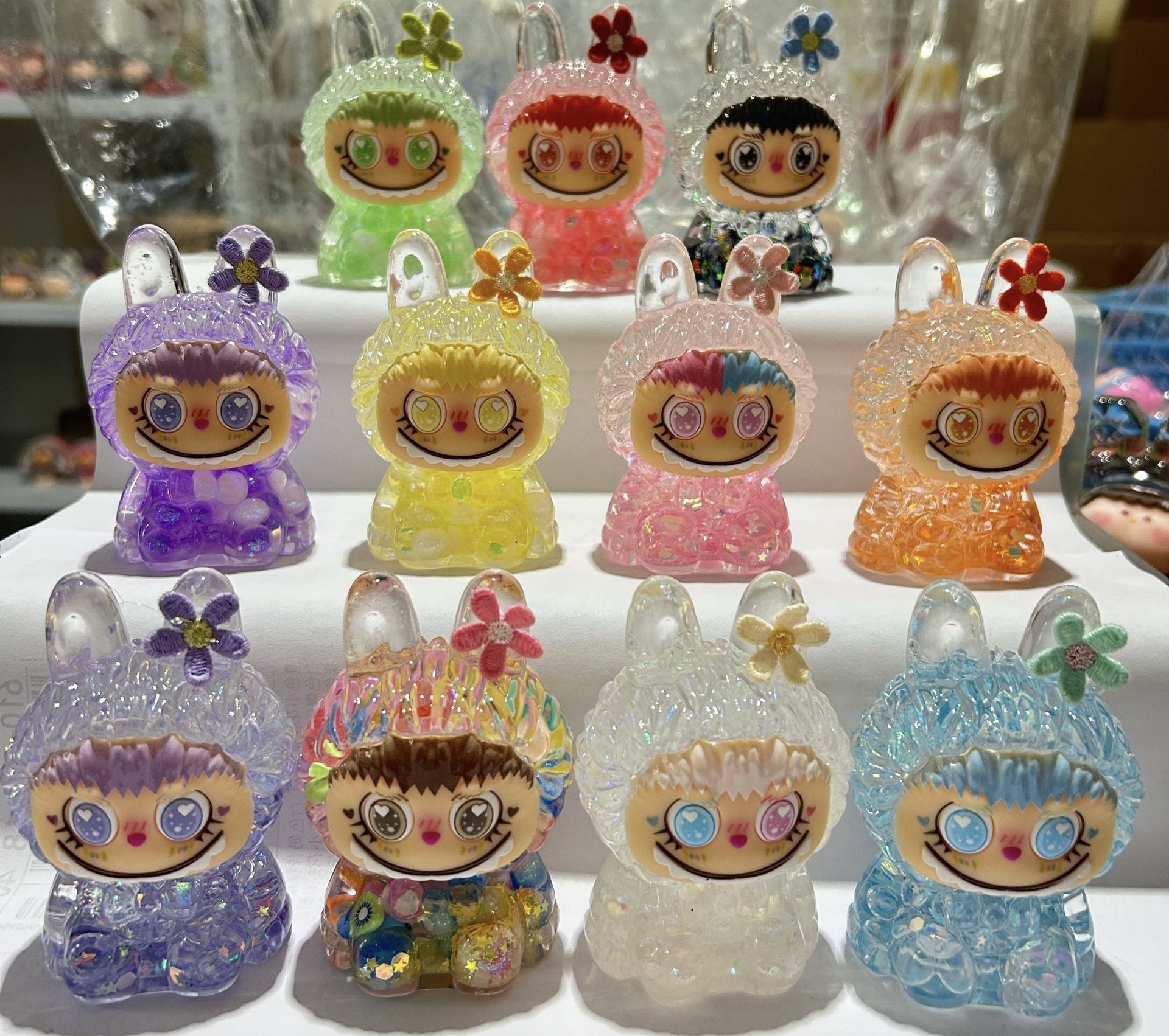 新代夜光泡珠拉布布带花入油流沙桌面摆件