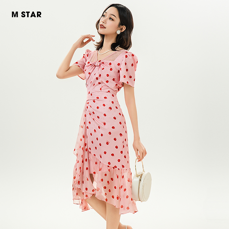 【林一专属】M-Star度假风方领茶歇连衣裙SFBL122824
