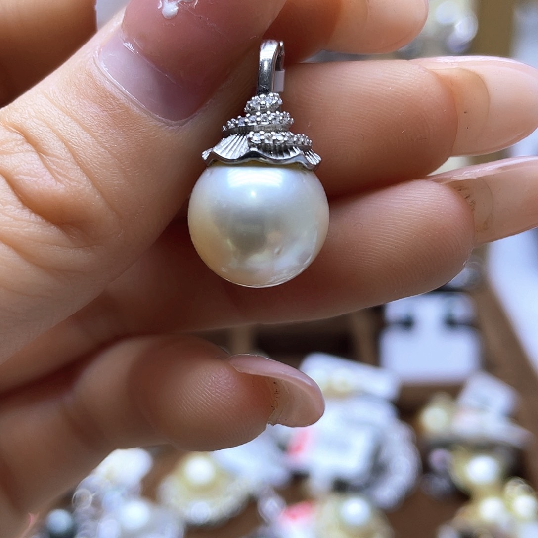 海水珍珠颈饰银S925镶嵌