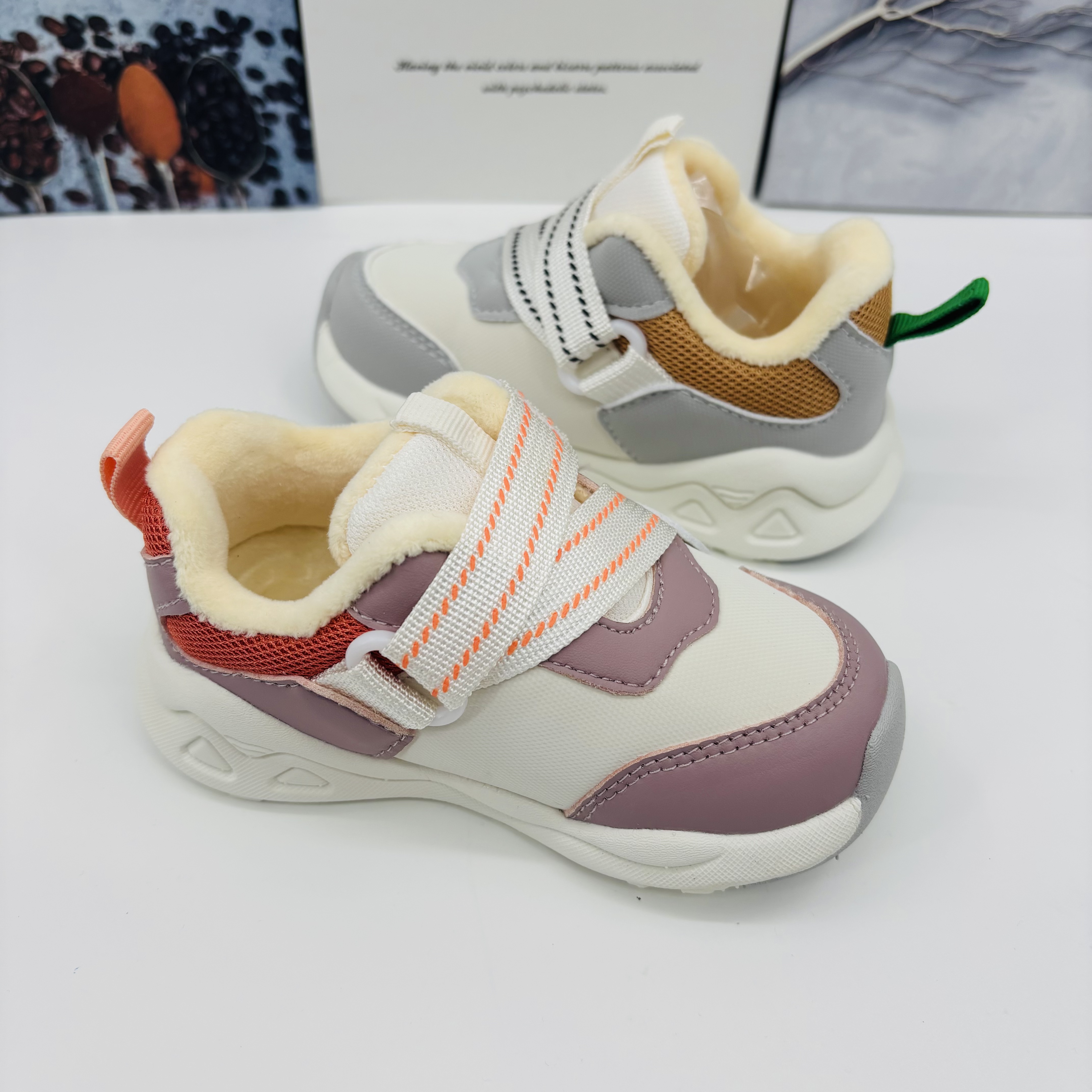 B4区678冬季儿童时尚休闲运动二棉加绒鞋鞋子