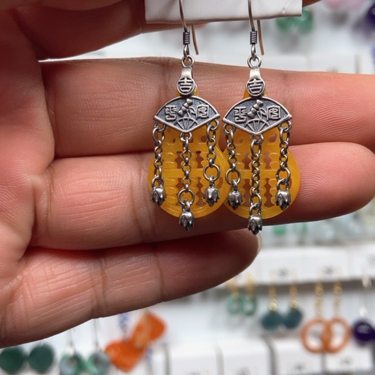 【闪购商品】翡翠耳饰银S925镶嵌心*优化耳饰