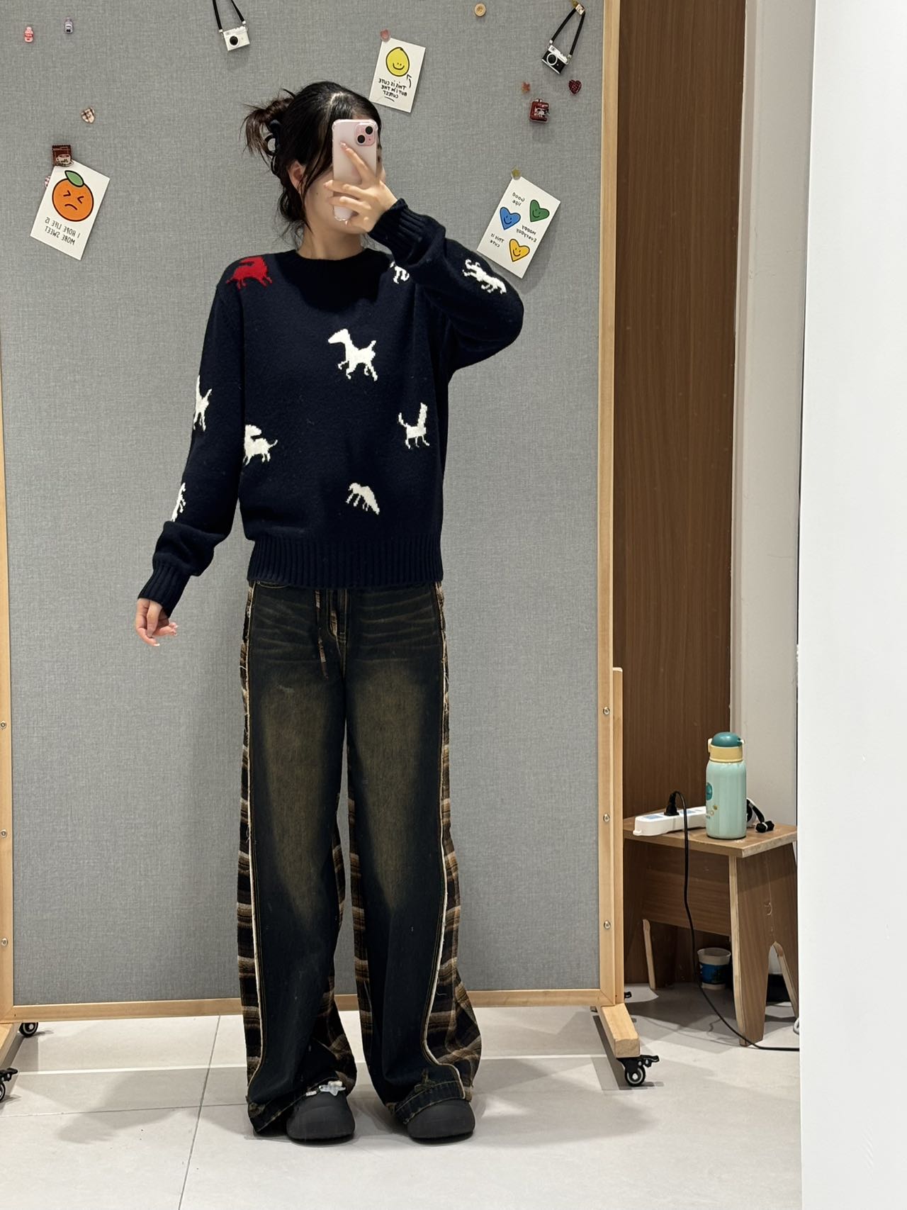 【现货】GUOBEAUTY针织厚款山羊绒衫撞色秋冬提花慵懒风复古上衣