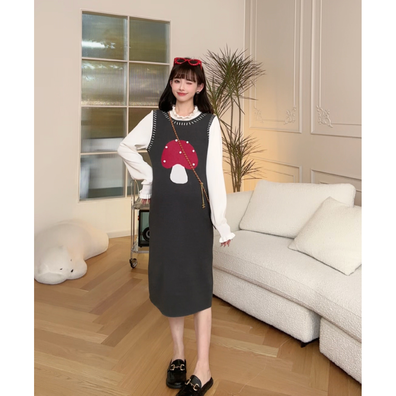 maodan/猫单【西泽少女】孕妇装连衣裙2025春装新款时髦洋气假两件.