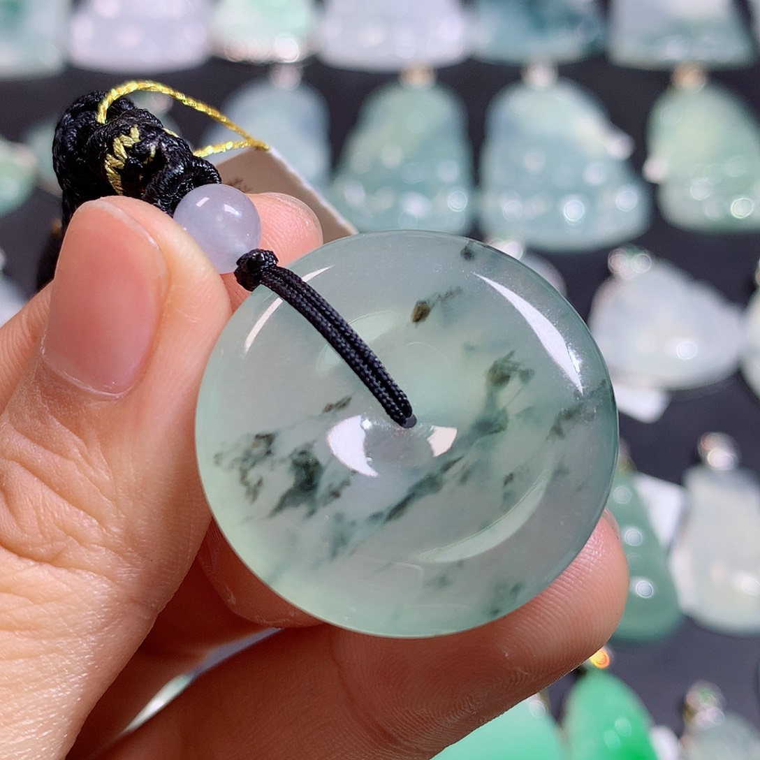 翡翠未镶嵌颈饰天然缅甸a货翡翠平安扣