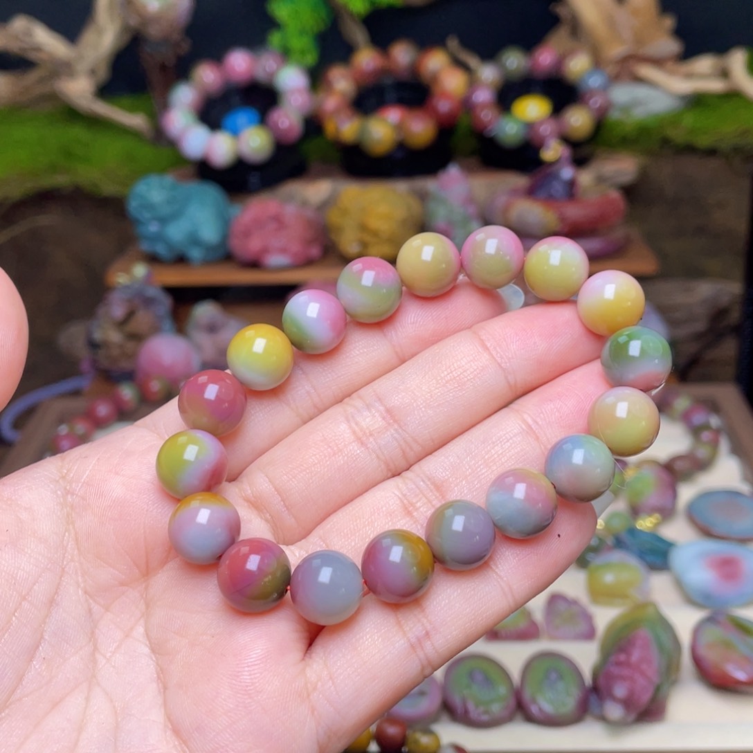 玛瑙/玉髓未镶嵌珠宝半成品月*盐源玛瑙光珠