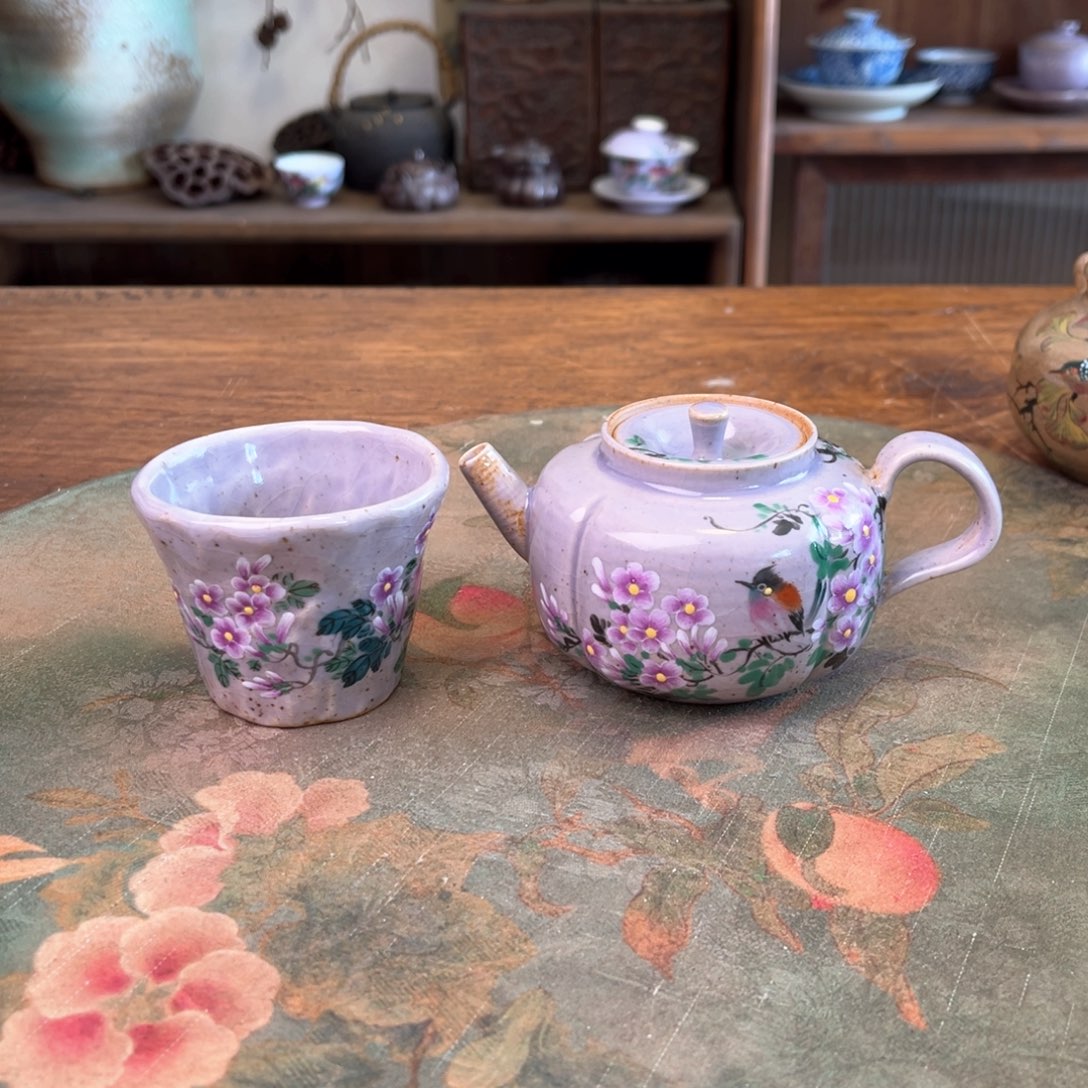 杯柴烧手工手绘陶瓷