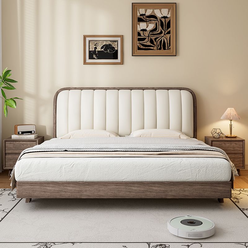 森屿法式面包实木软靠黑胡桃悬浮设计1.5米1.8米主卧大床双人床