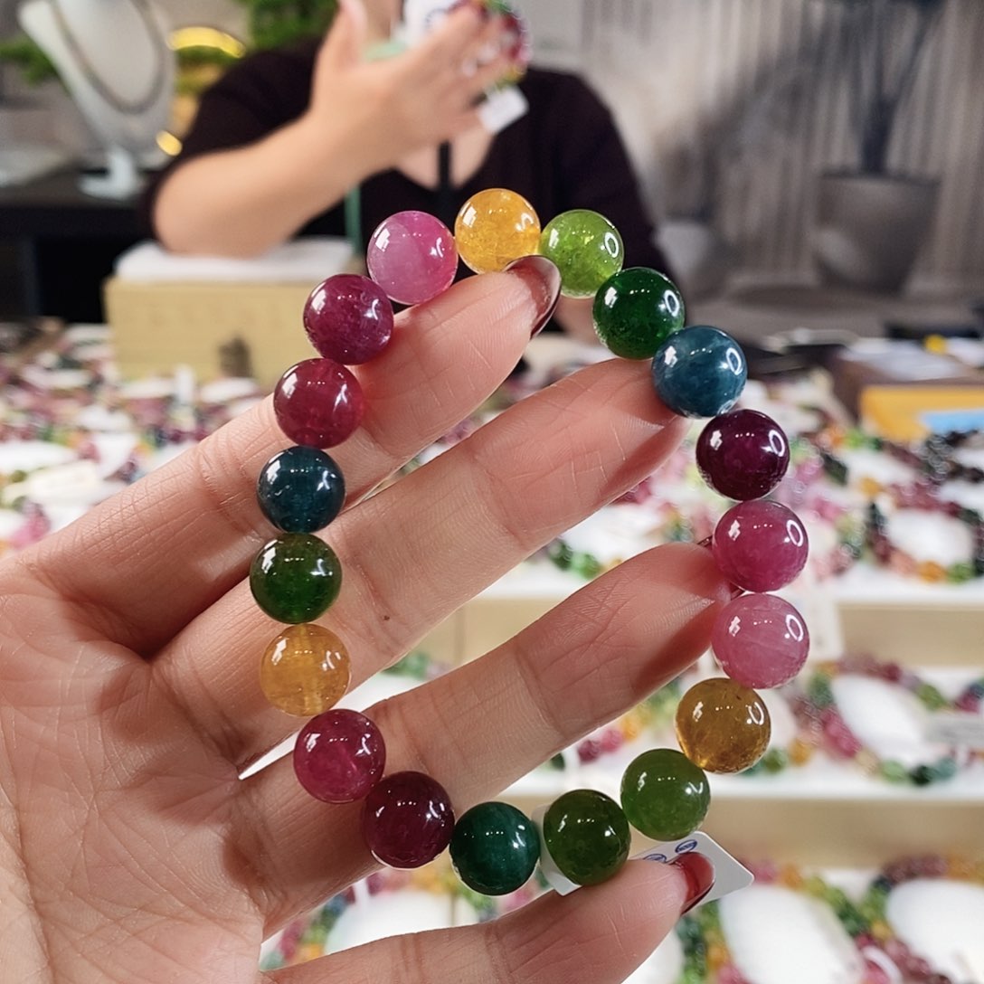 碧玺手串未镶嵌G2479单圈颜色微差