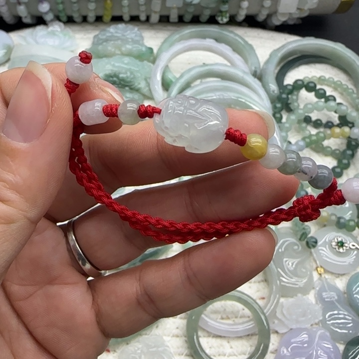 翡翠未镶嵌手链貔貅手绳