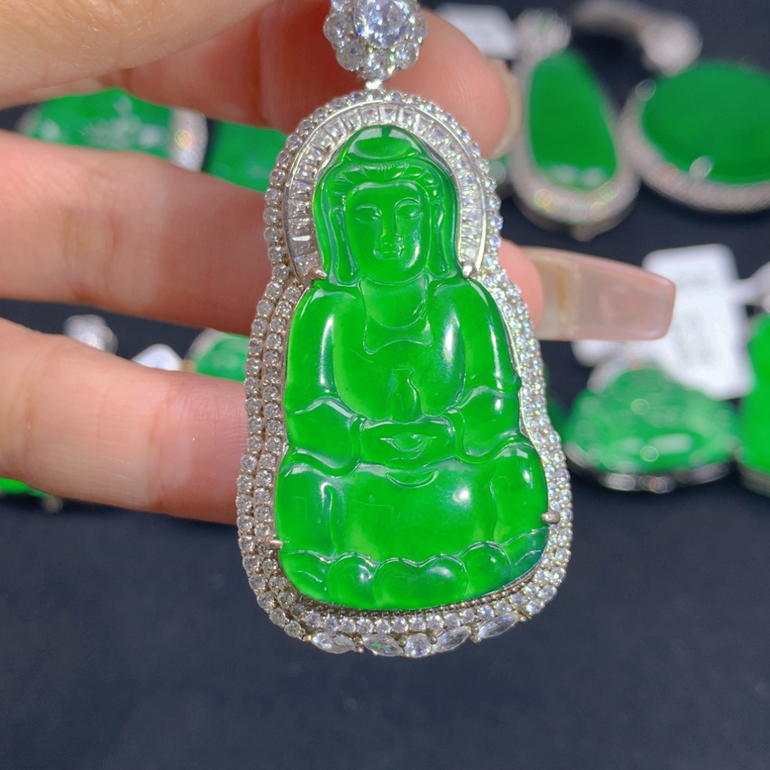 翡翠颈饰银S925镶嵌11111111111