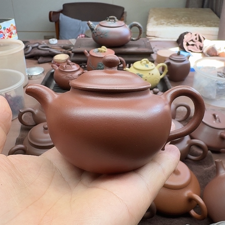 拙***梁茶壶紫砂莲子壶原矿朱泥