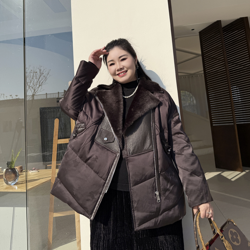 别格秀大码女装羽绒服女款爆款2025新款正品皮毛一体冬季加厚微胖