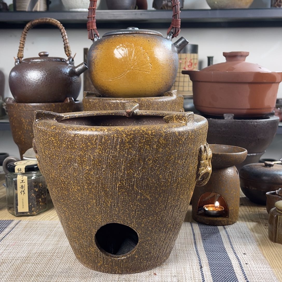 壶紫砂粗陶实用炭炉