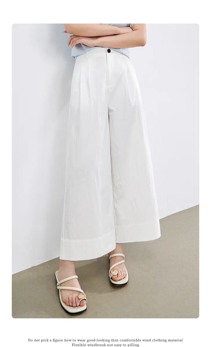 9706阔腿裤夏季夏高腰休闲裤纯色裤子宽松女装百搭裤子