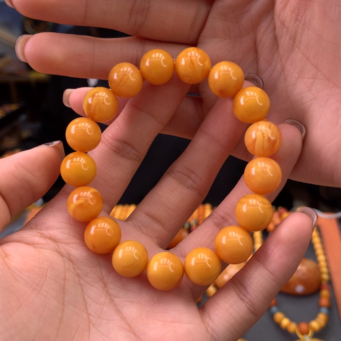 蜜蜡手串未镶嵌天然