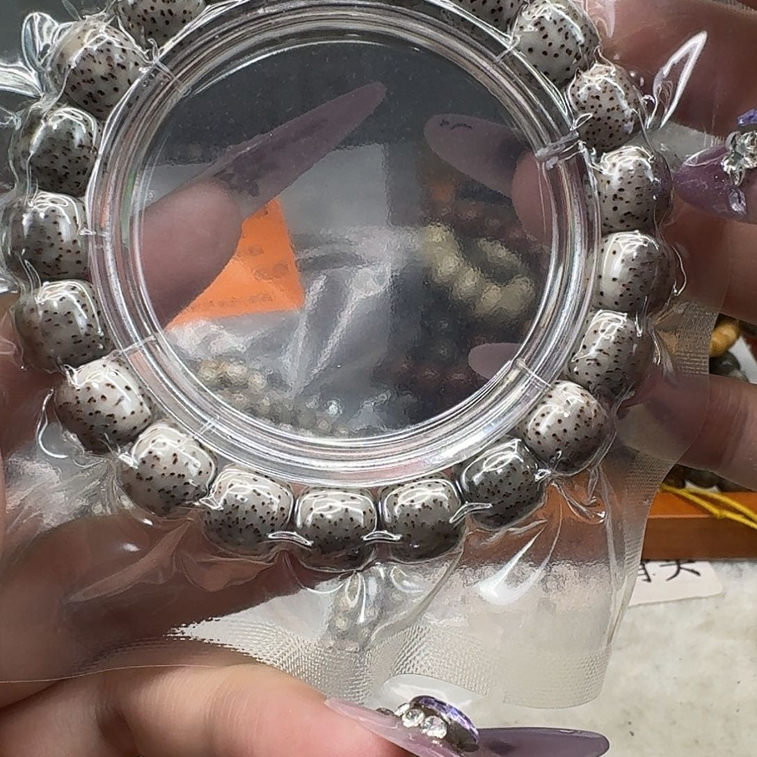 星月菩提手串56练手糯冰石玉11 10