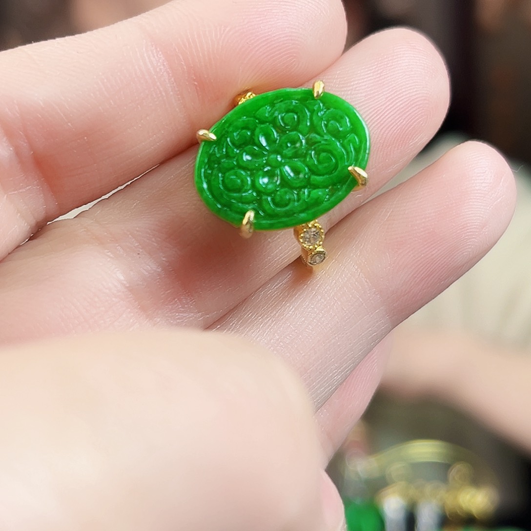 翡翠颈饰银S925镶嵌戒指多样性发一个