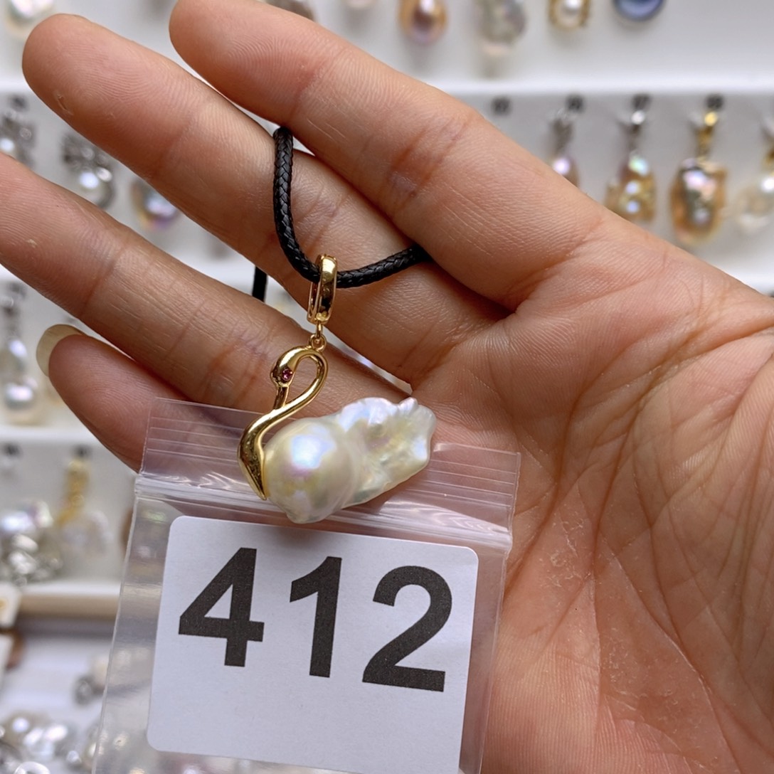 淡水珍珠颈饰银S925镶嵌412