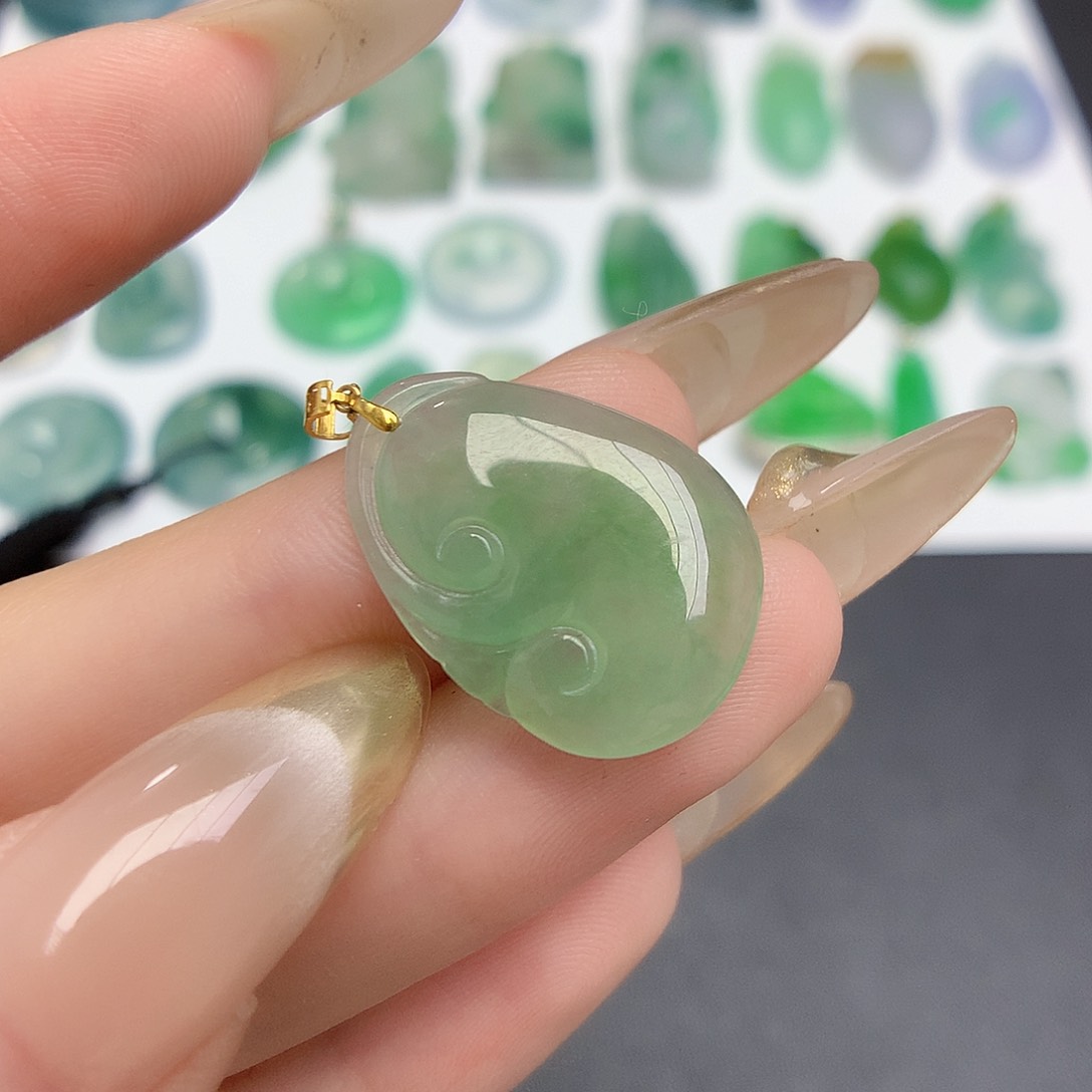 翡翠颈饰18K金镶嵌88888888888888