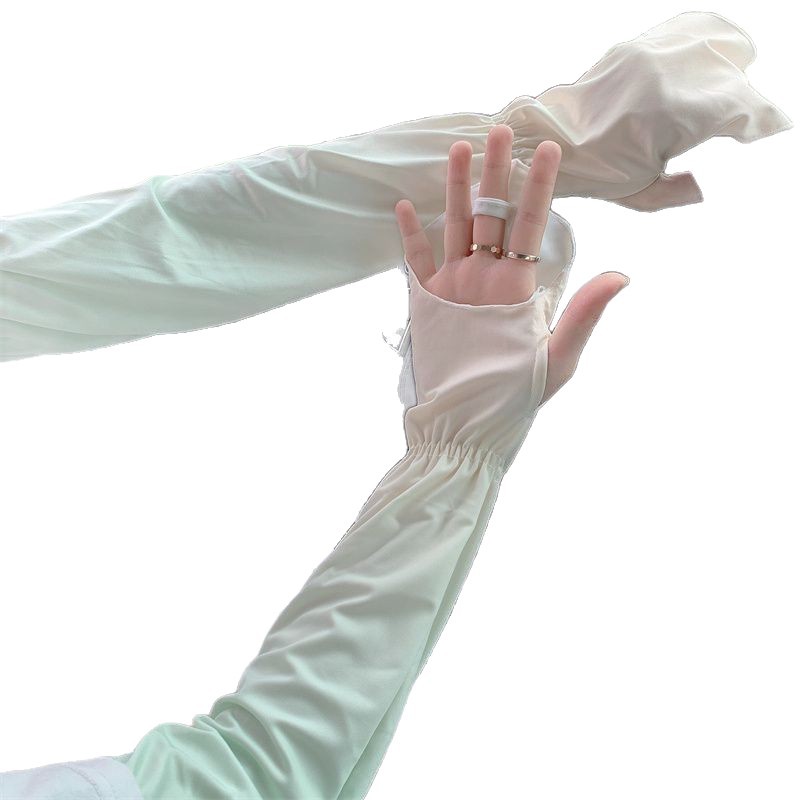 女款防紫外护臂袖套夏款冰袖手套夏款开车防晒女冰丝防晒冰丝手袖