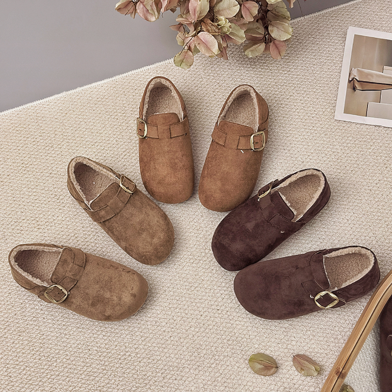 新款韩版纯色休闲风朋克风雪地靴加绒棉鞋秋冬冬季软底保暖勃肯鞋