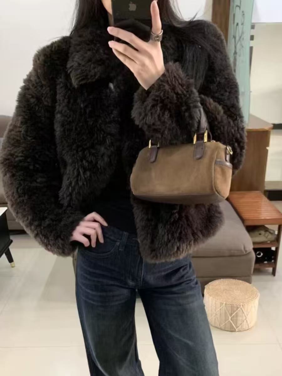 慵懒风美拉德毛毛外套