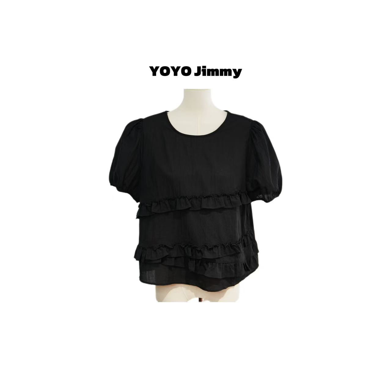 YOYO A239 夏季新款圆领短袖冰感法式小衫T恤女上衣休闲百搭