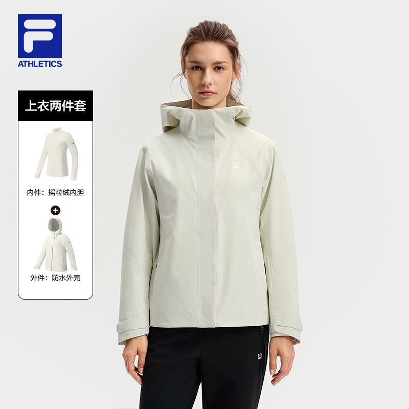 【冲锋衣两件套】Fila/斐乐女秋季新款户外运动防水外套A11W541701F