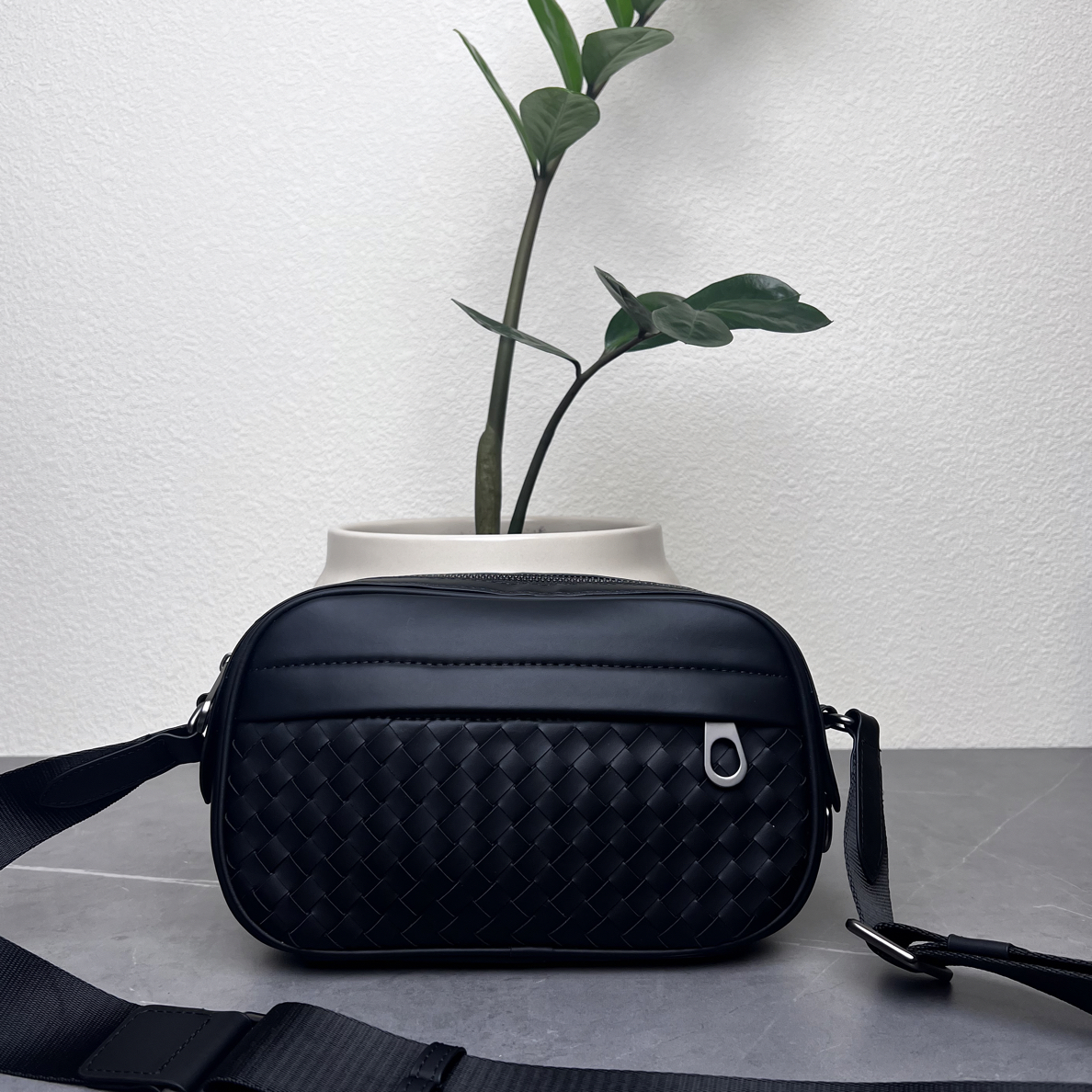 b$v手工编织包方横形编织方盒形男士斜挎包条纹格纹欧若精灵风