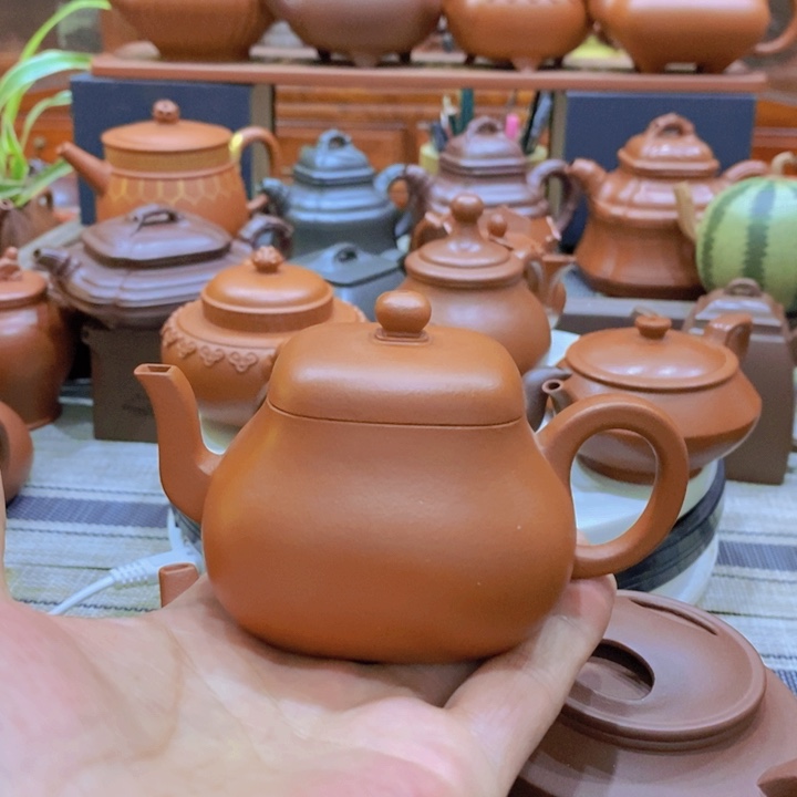 紫砂茶壶四方君德150cc原矿赵庄朱泥