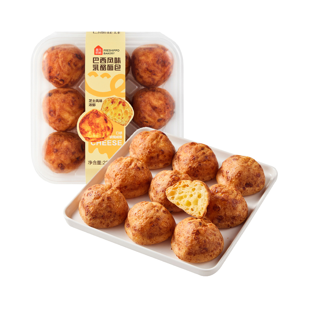 盒马烘焙 巴西风味乳酪面包 225g 9粒