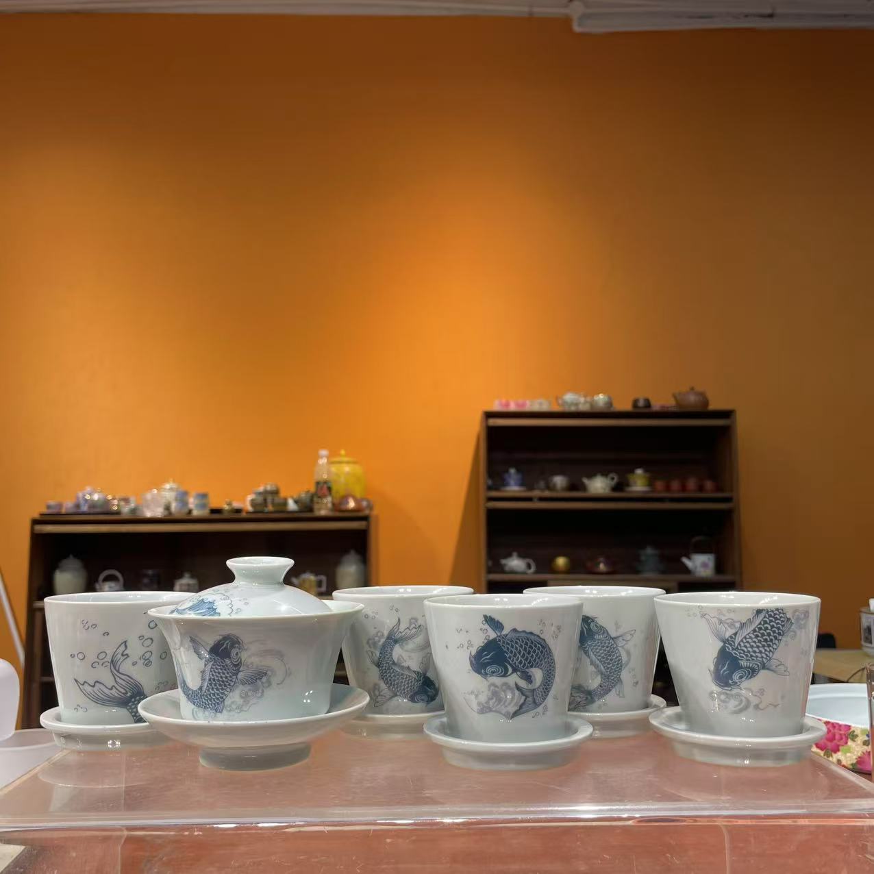 德化云仓 五款鱼杯 +鱼盖碗-247