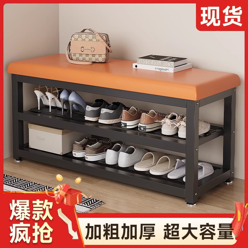 换鞋凳门口家用可坐可收纳鞋架入户门轻奢高级感长条进门穿鞋凳子