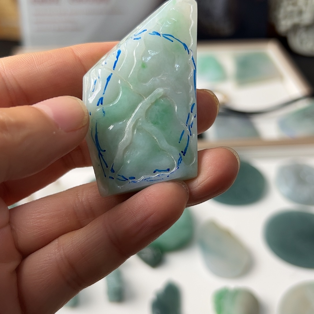 翡翠银S925镶嵌胸饰