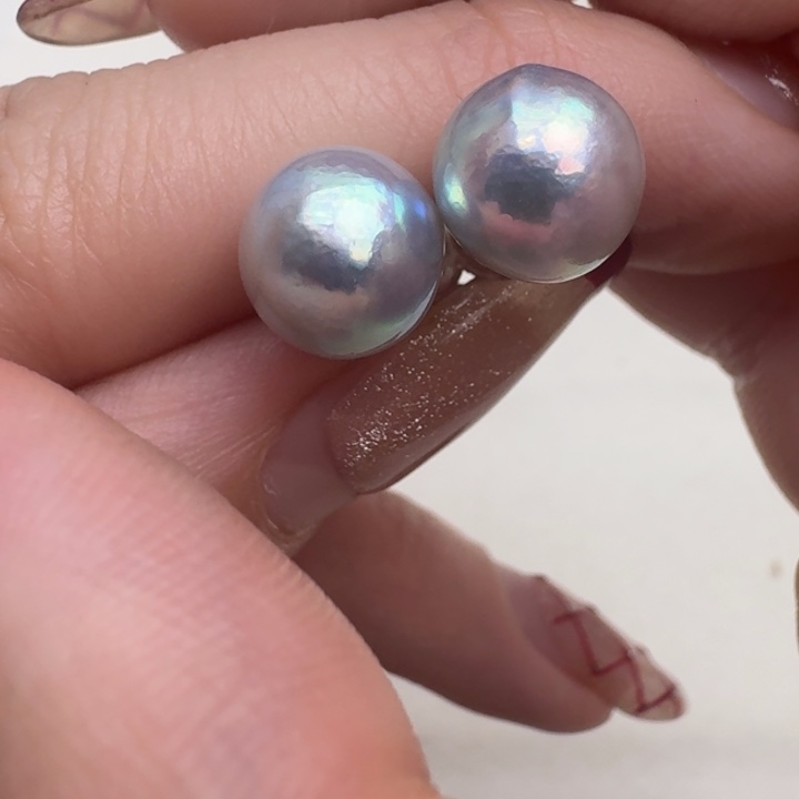 海水珍珠耳饰银S925镶嵌