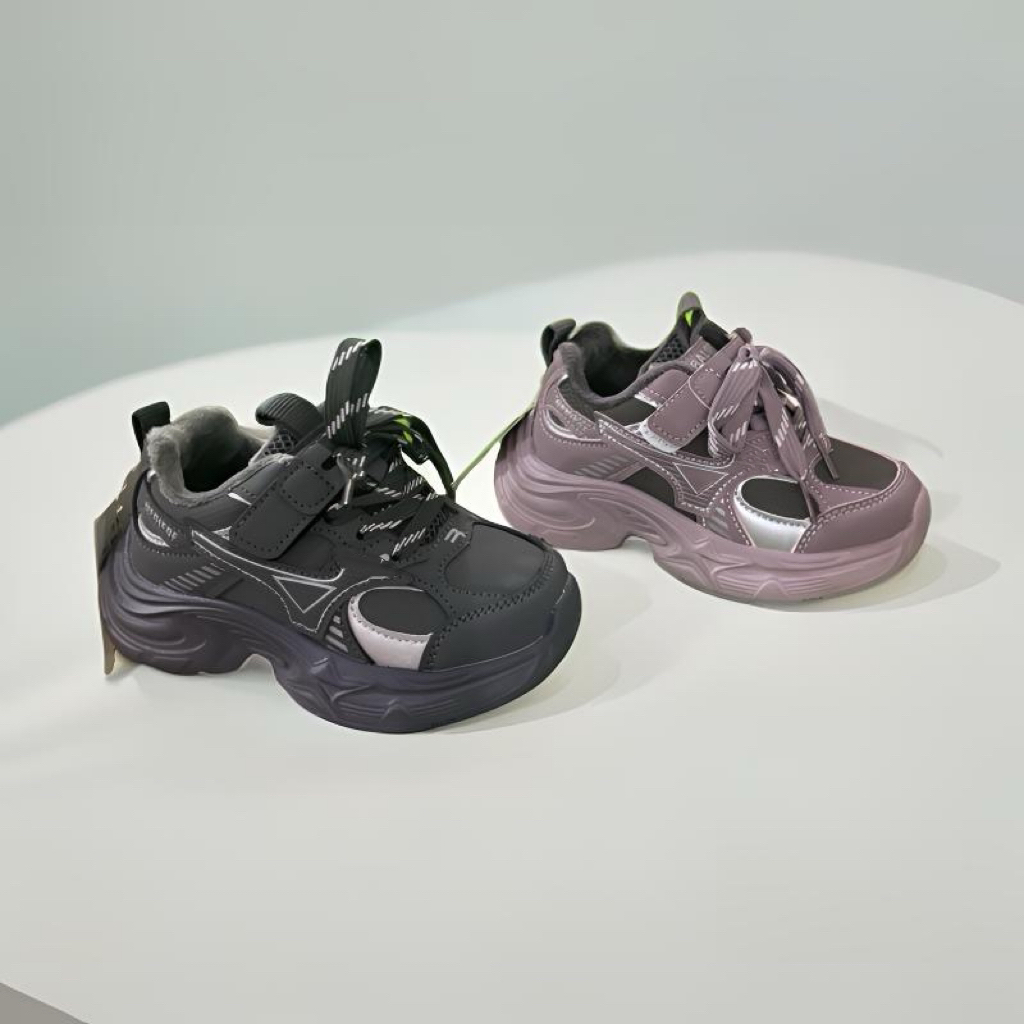 儿童冬季新款加绒男童女童保暖二棉超轻防滑魔术贴运动鞋5350