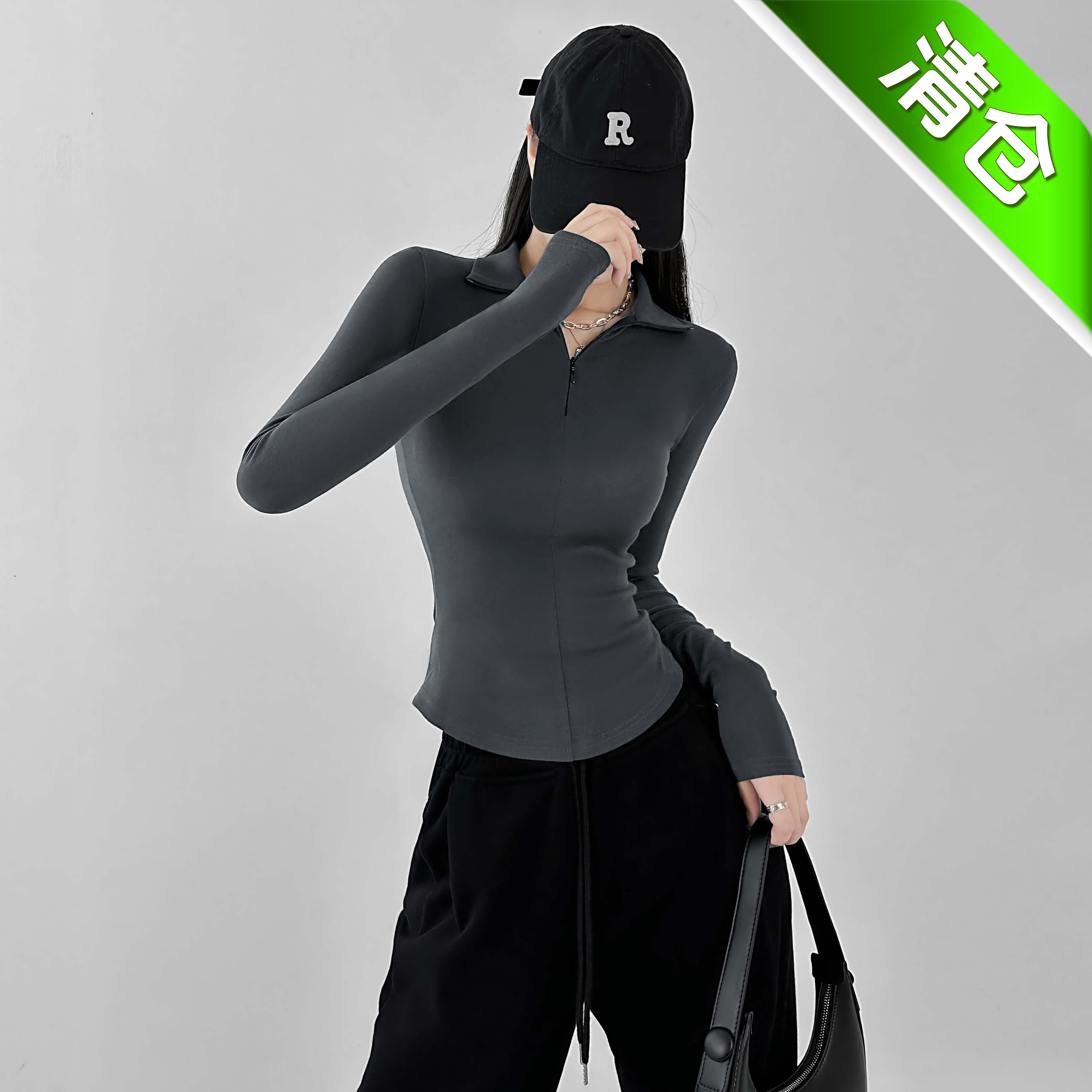 唐造【清仓】秋季加绒打底衫女装内搭半高领t恤洋气百搭上衣 019