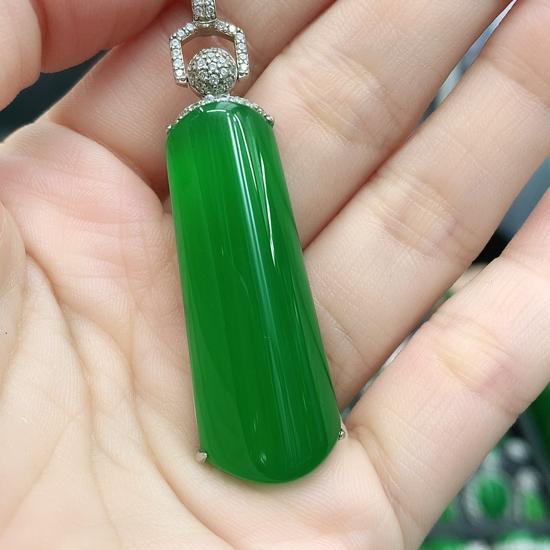 银S925镶嵌吊坠玛瑙/玉髓