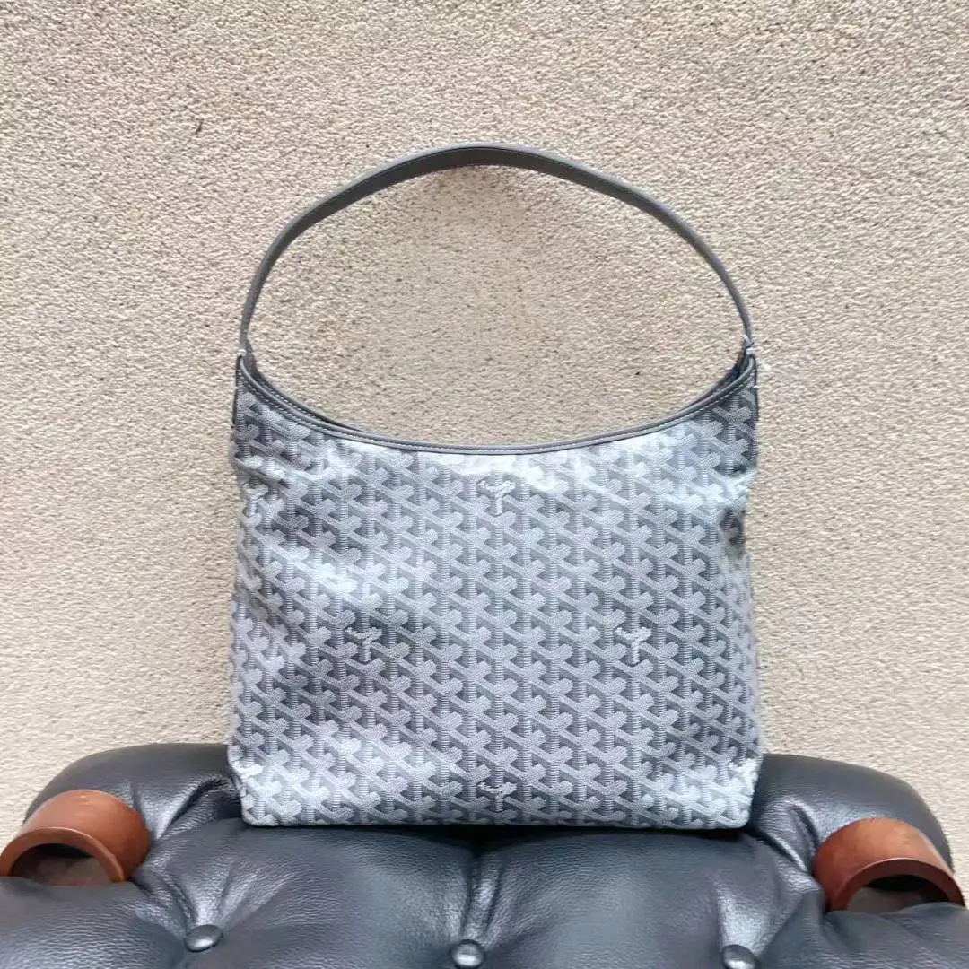 99新 Goyard Goyard Boheme Hobo 托特包 灰色 老花 涂层帆布拼
