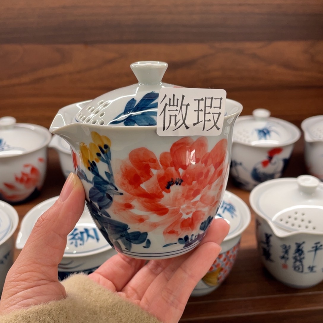 微瑕釉下彩纯手工绘制