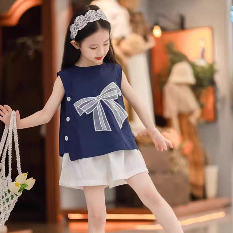 【现货原版品质】女童装夏装套装2025新款儿童时髦两件套中大童夏季