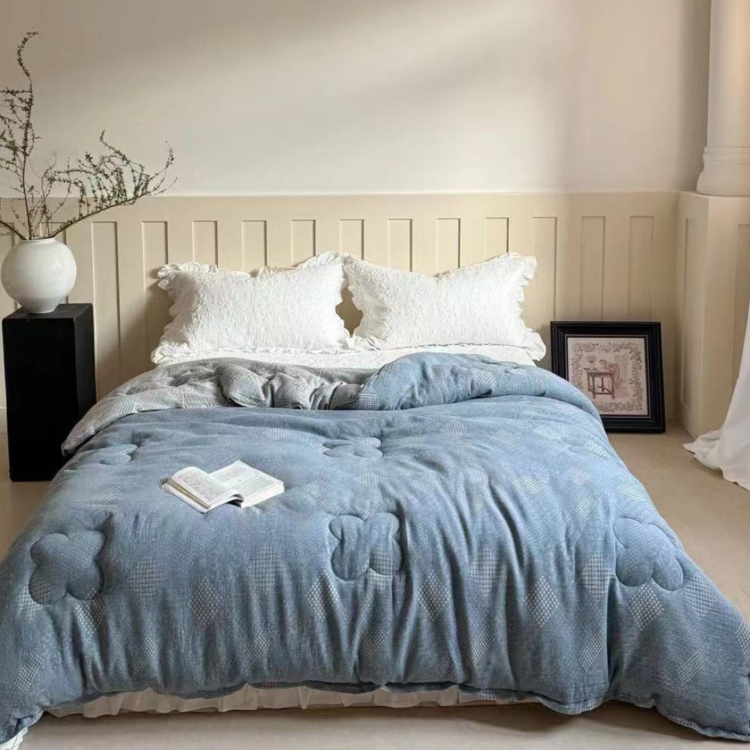 《马德里蓝》双层纱棉花夏被200x230