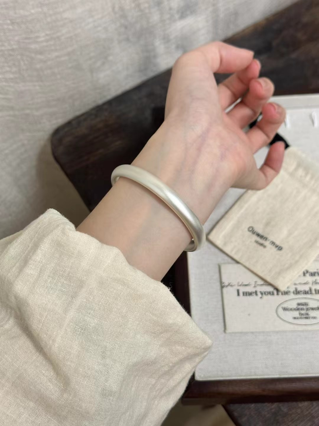 足银手镯 足银999.9宽版古法银手镯复古古典泥鳅背闭口银镯子