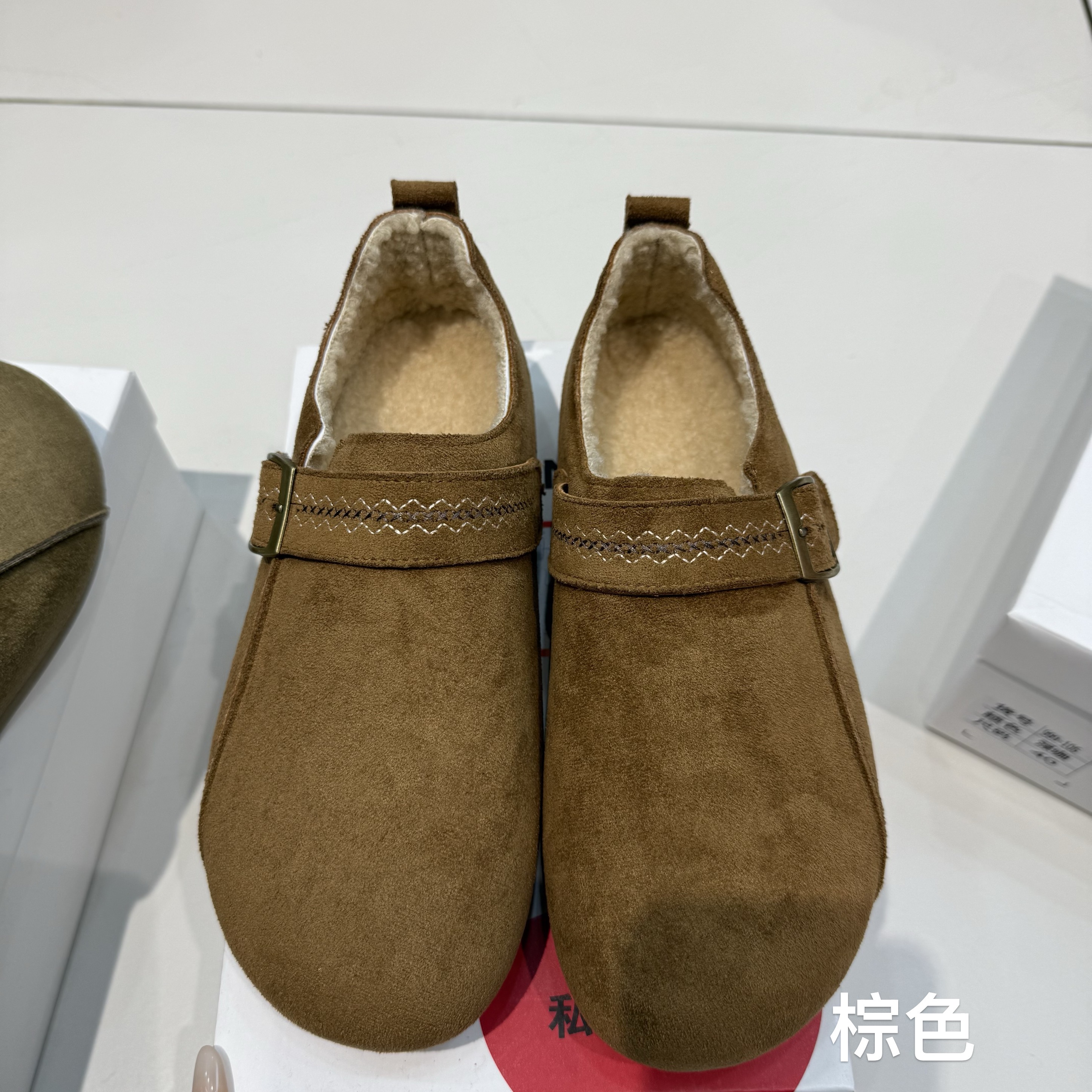 【坦姐严选 实体品质】新款秋冬全包加绒勃肯包头鞋999-107