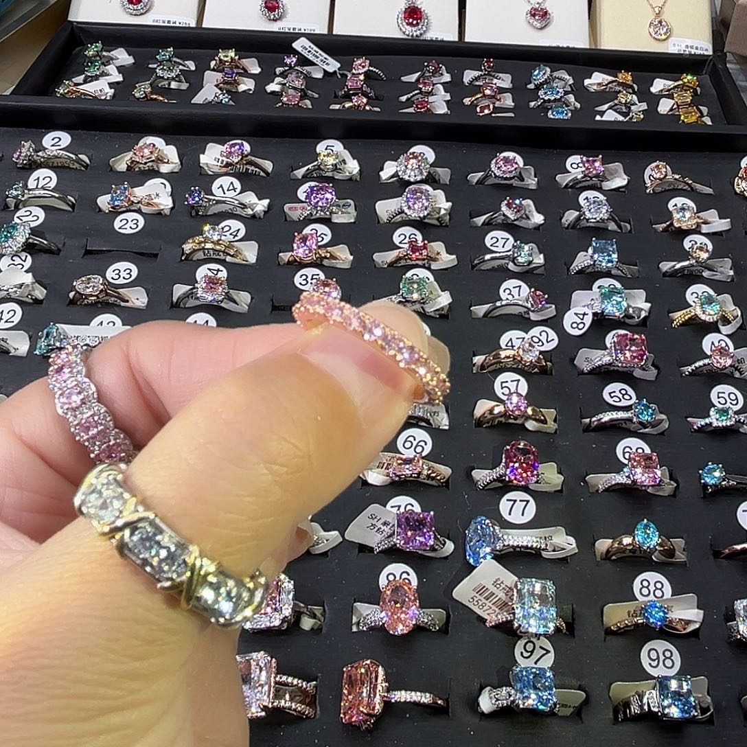 莫桑石非金属粉钻排戒-11-12