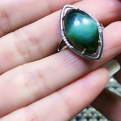 兰***珏和田玉银S925镶嵌戒指