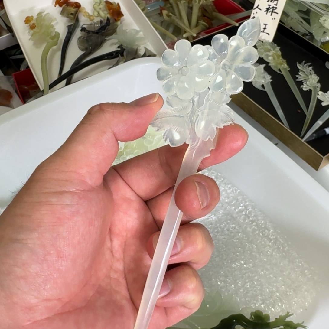 岫玉发饰未镶嵌岫玉发簪就是好看